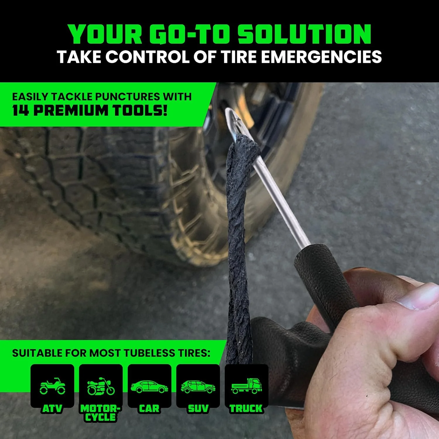 14-Piece Compact Tire Repair Kit - Image 3