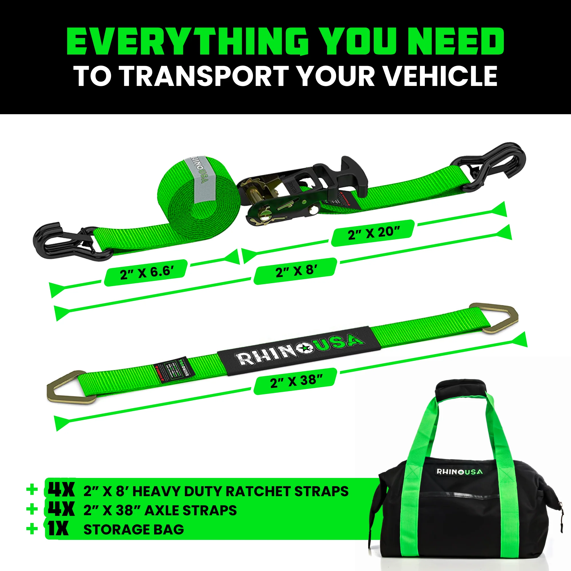 2" x 8' Vehicle Tie-Down Kit (J-Hooks) - Image 19