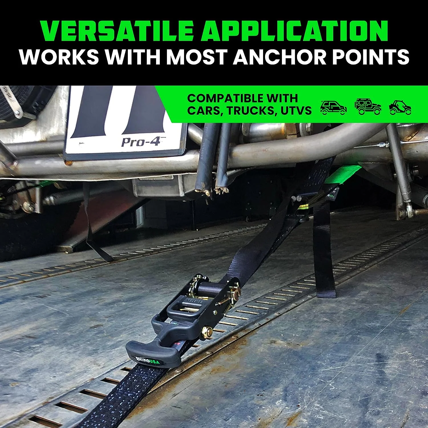 2" x 8' Vehicle Tie-Down Kit (J-Hooks) - Image 9