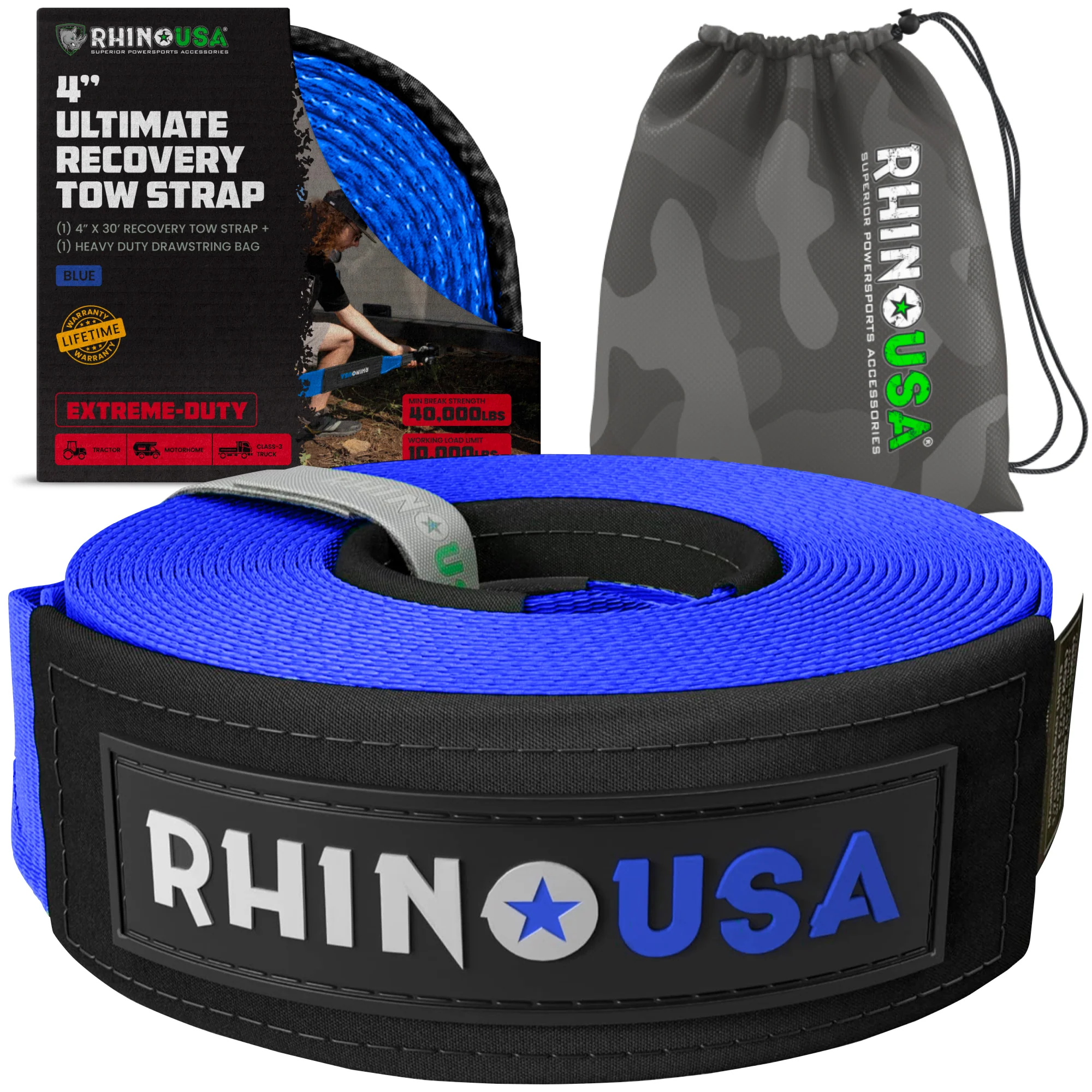 4" x 30' Ultimate Recovery Tow Strap - Image 3