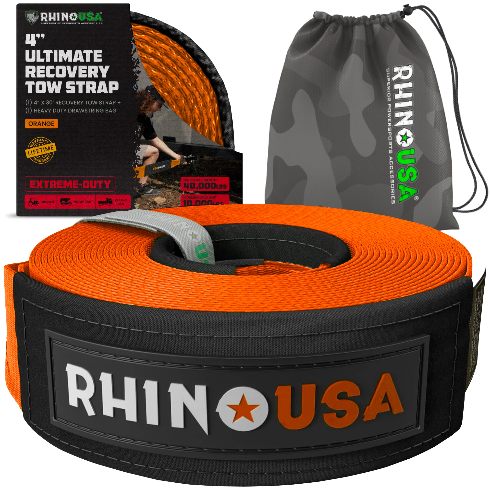 4" x 30' Ultimate Recovery Tow Strap - Image 4