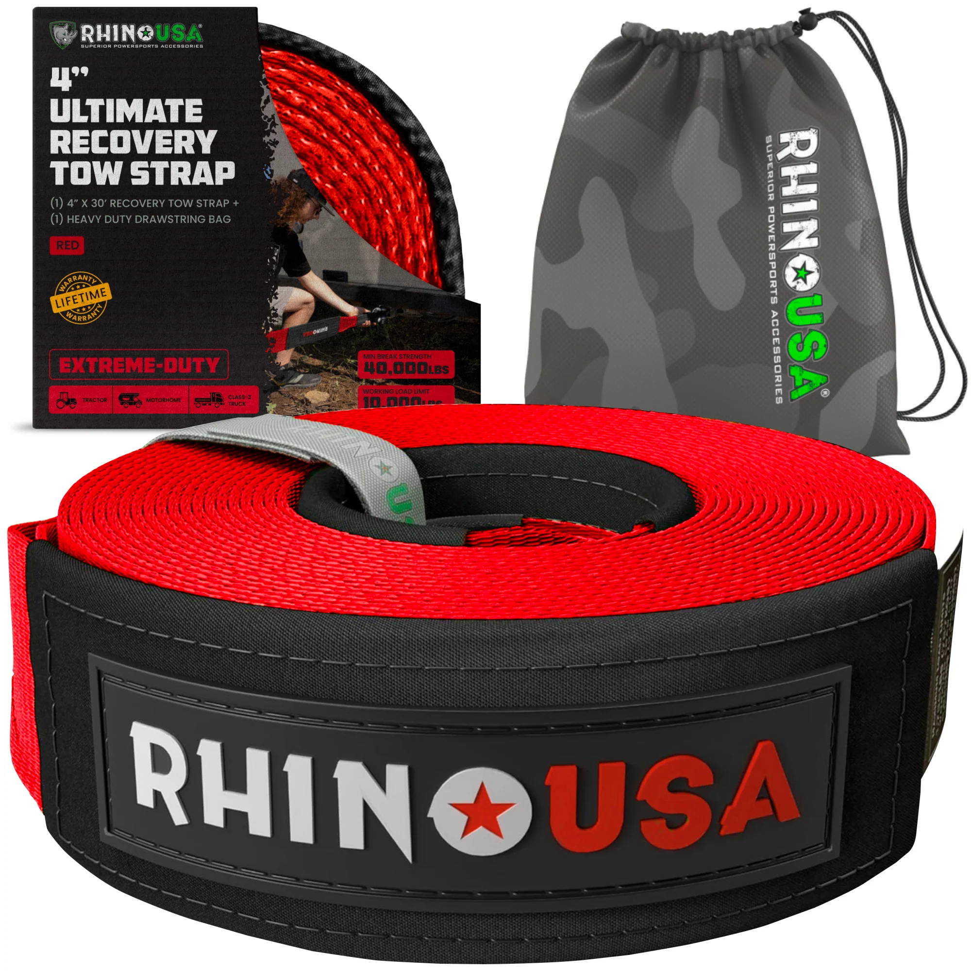 4" x 30' Ultimate Recovery Tow Strap - Image 5
