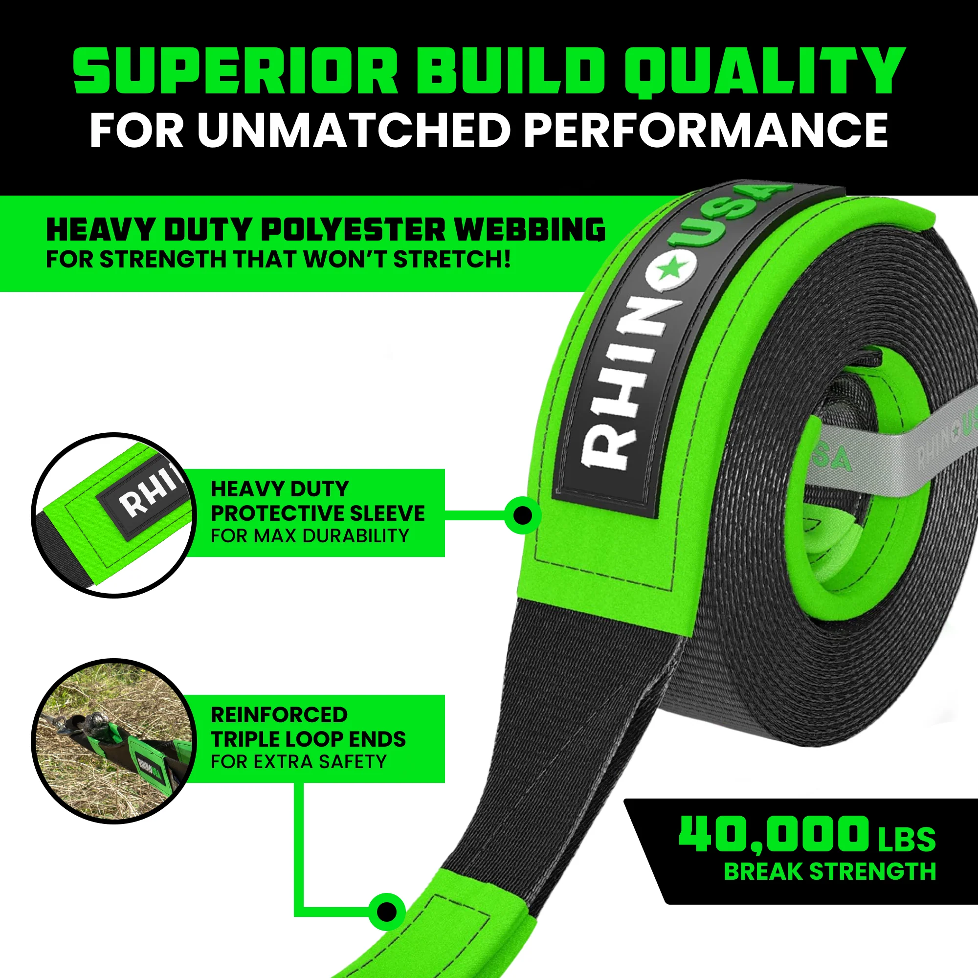 4" x 30' Ultimate Recovery Tow Strap - Image 6