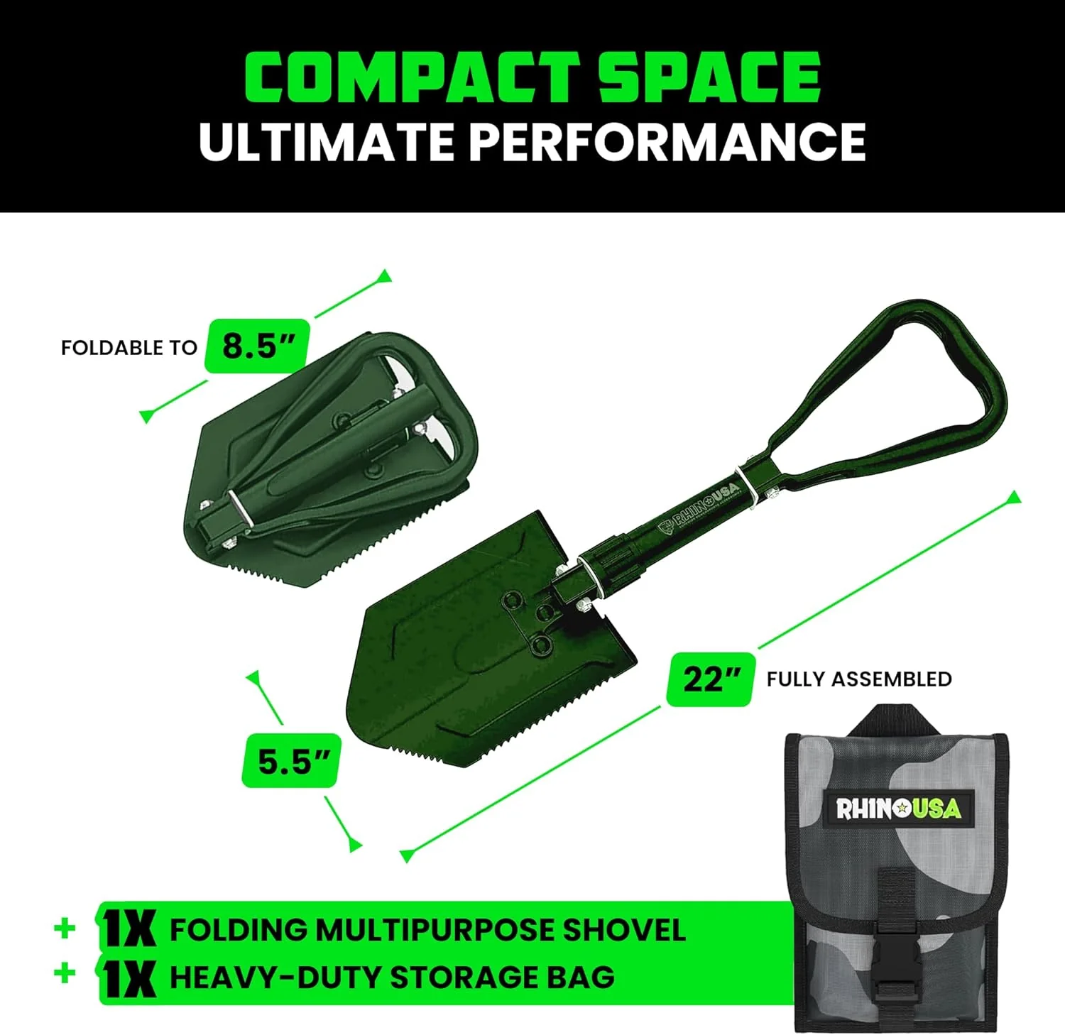 Folding Survival Shovel w/ Pick - Image 11
