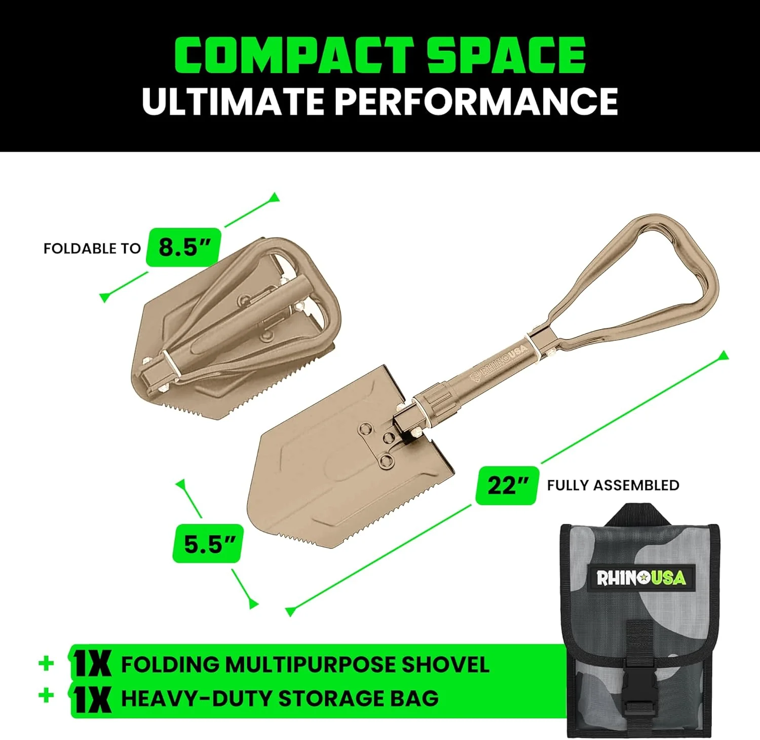 Folding Survival Shovel w/ Pick - Image 14