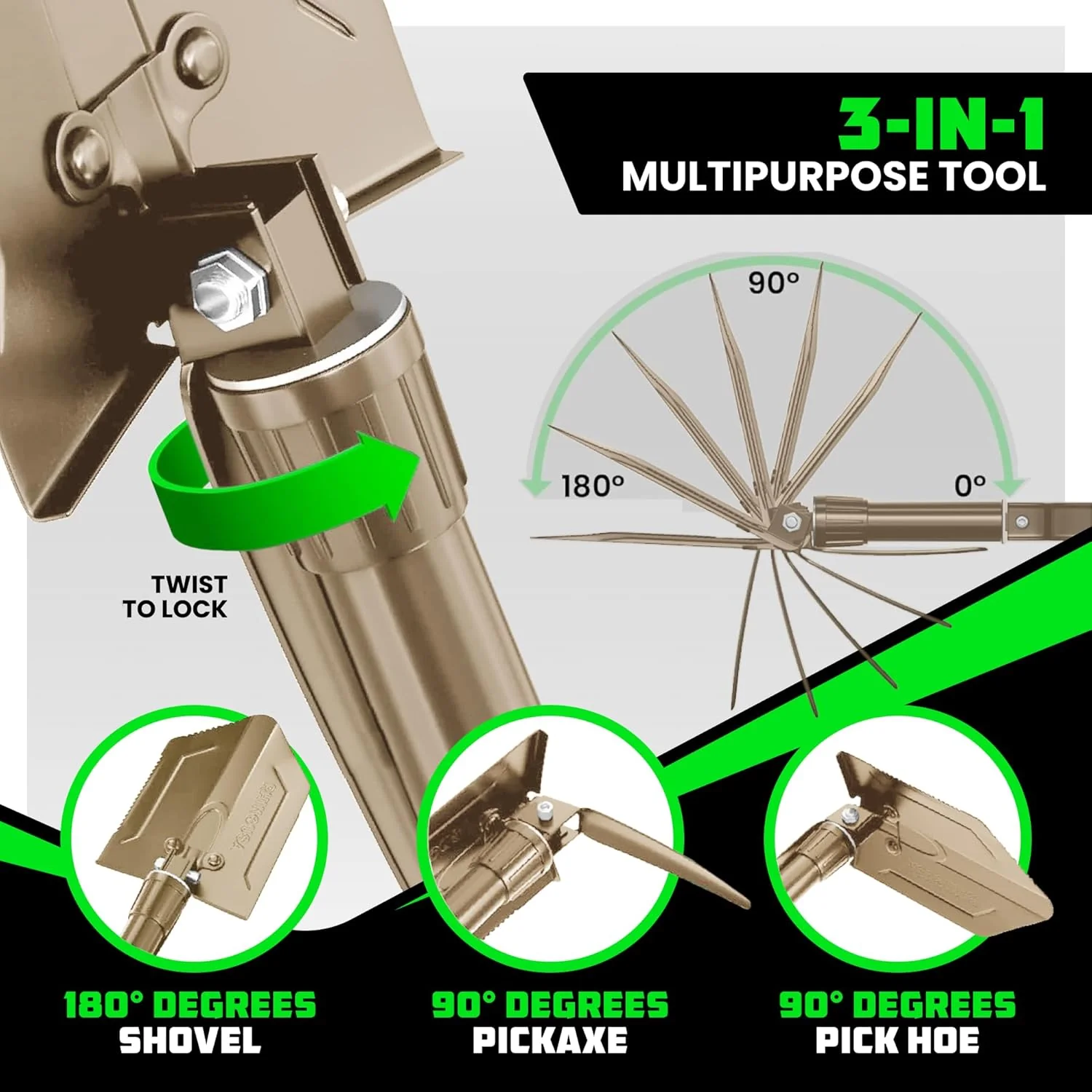 Folding Survival Shovel w/ Pick - Image 15