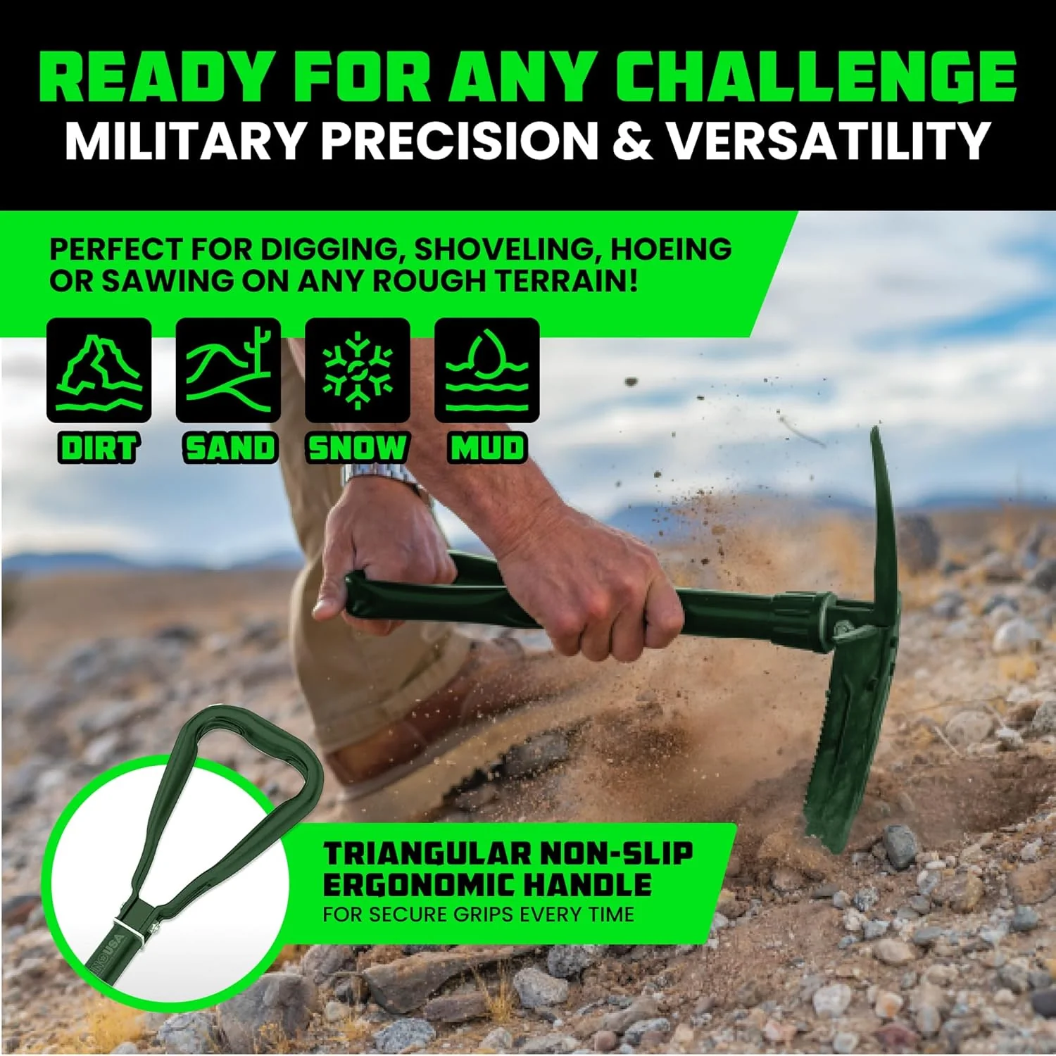 Folding Survival Shovel w/ Pick - Image 19