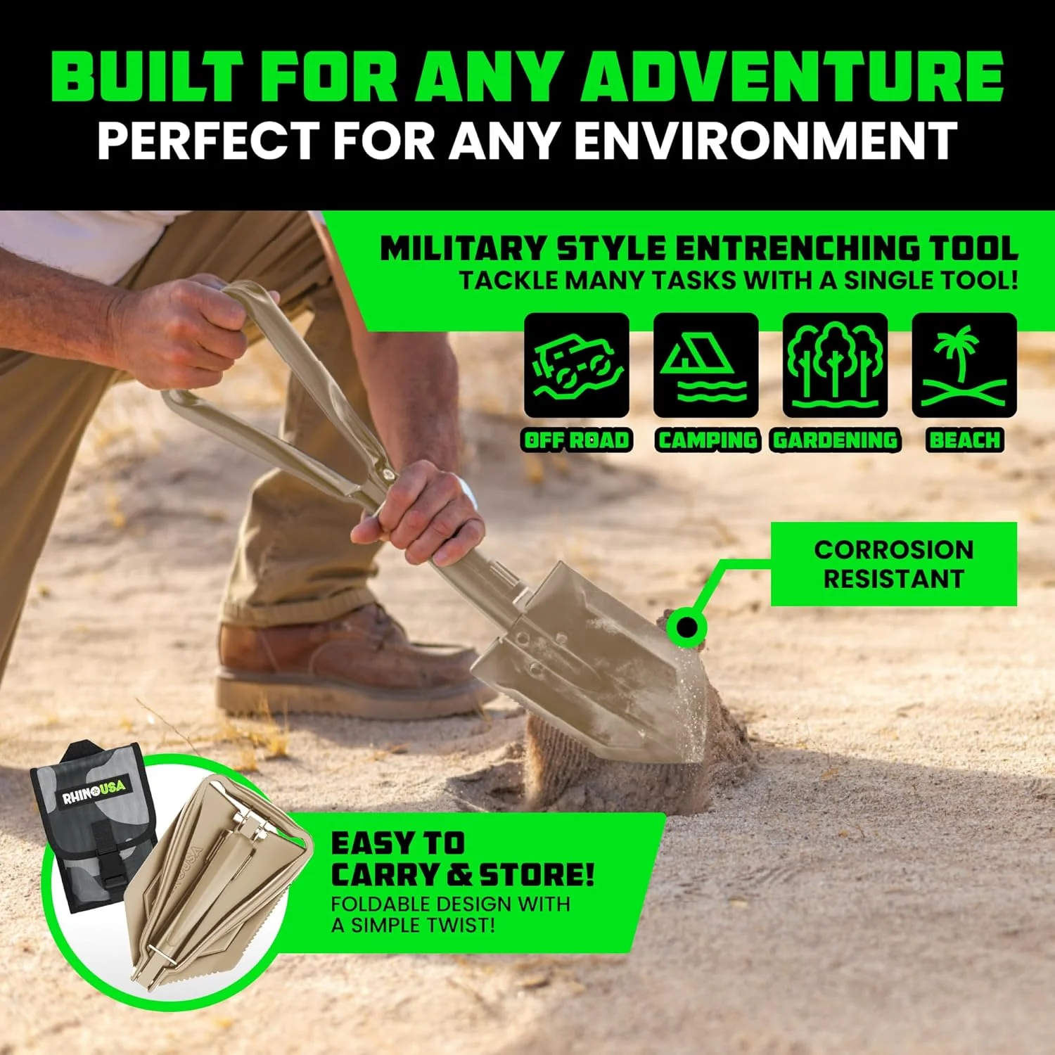 Folding Survival Shovel w/ Pick - Image 21