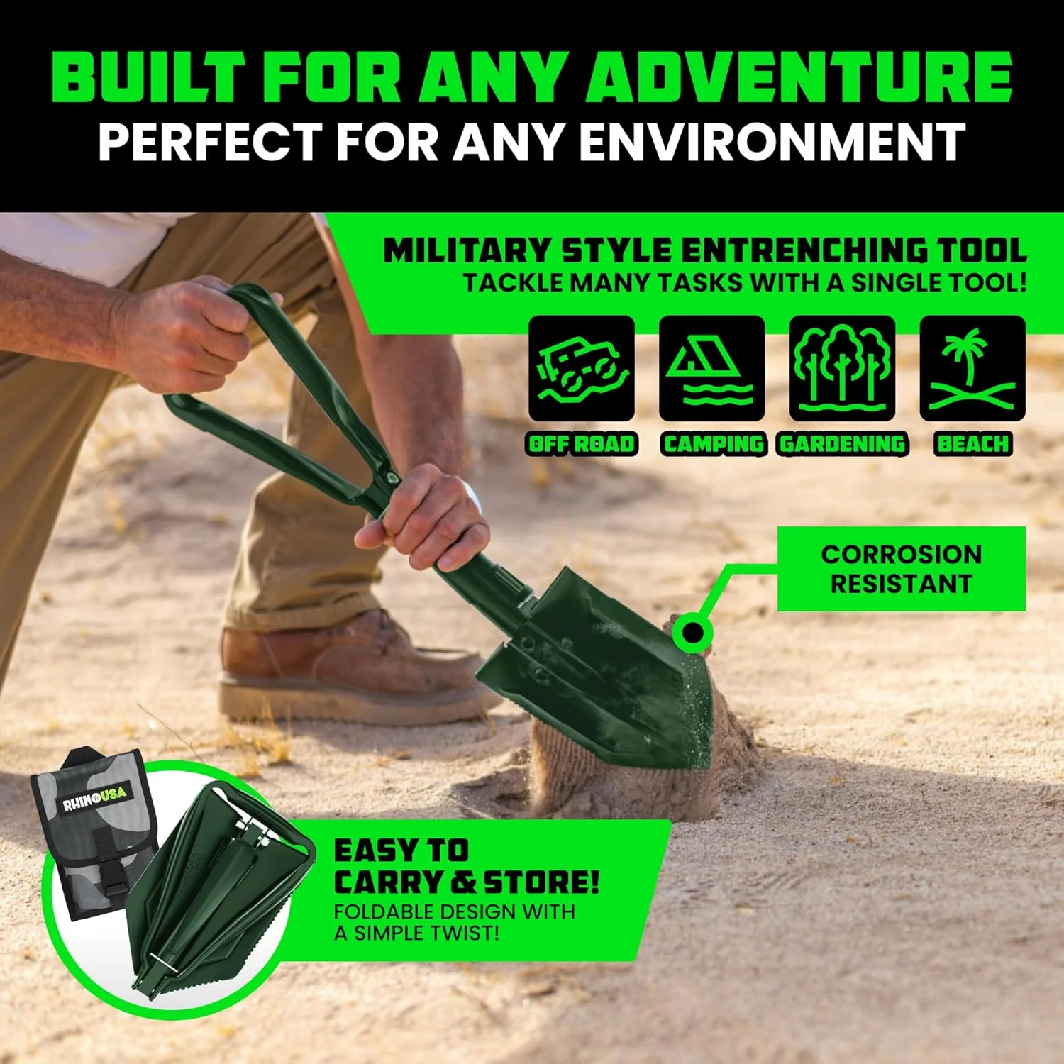 Folding Survival Shovel w/ Pick - Image 23