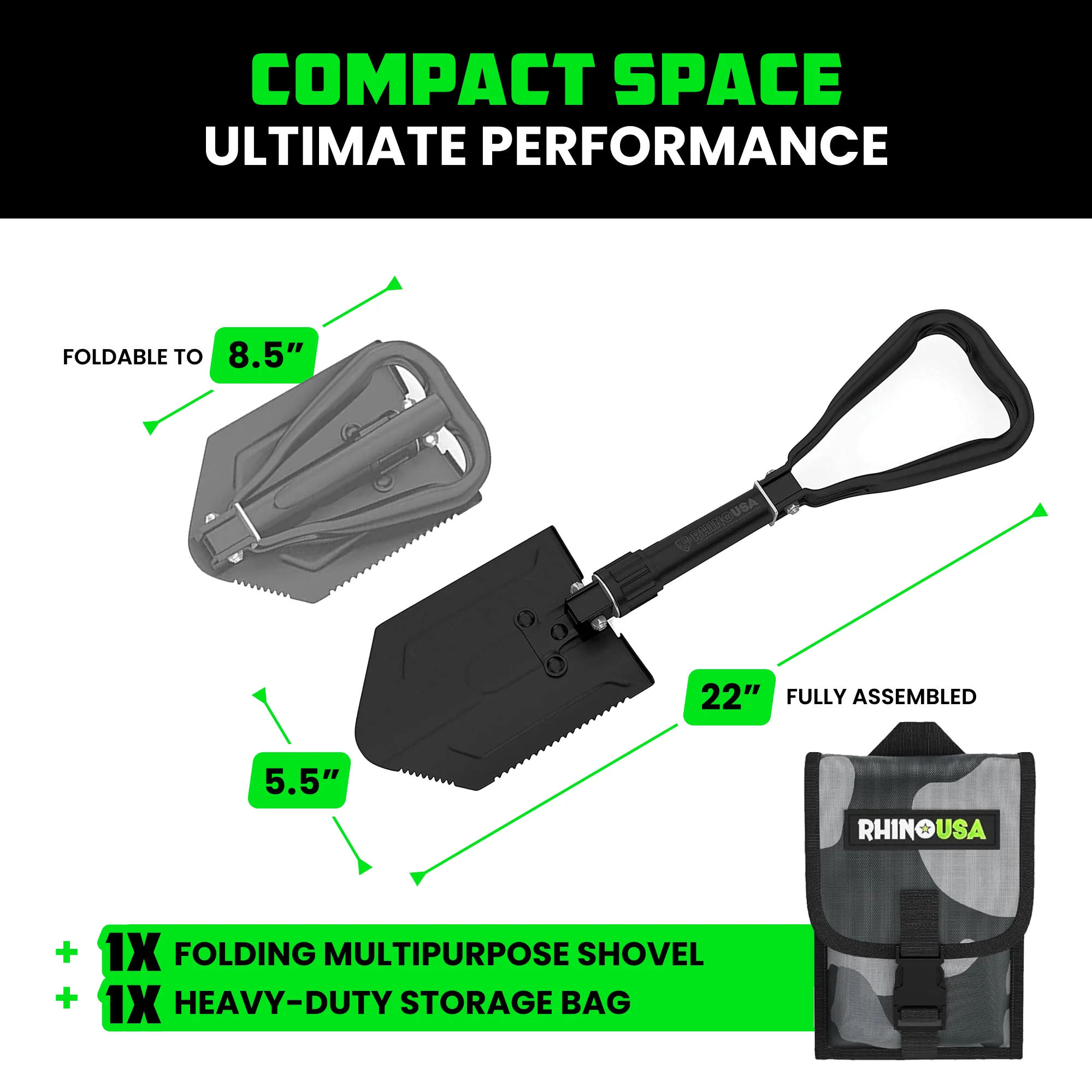 Folding Survival Shovel w/ Pick - Image 24