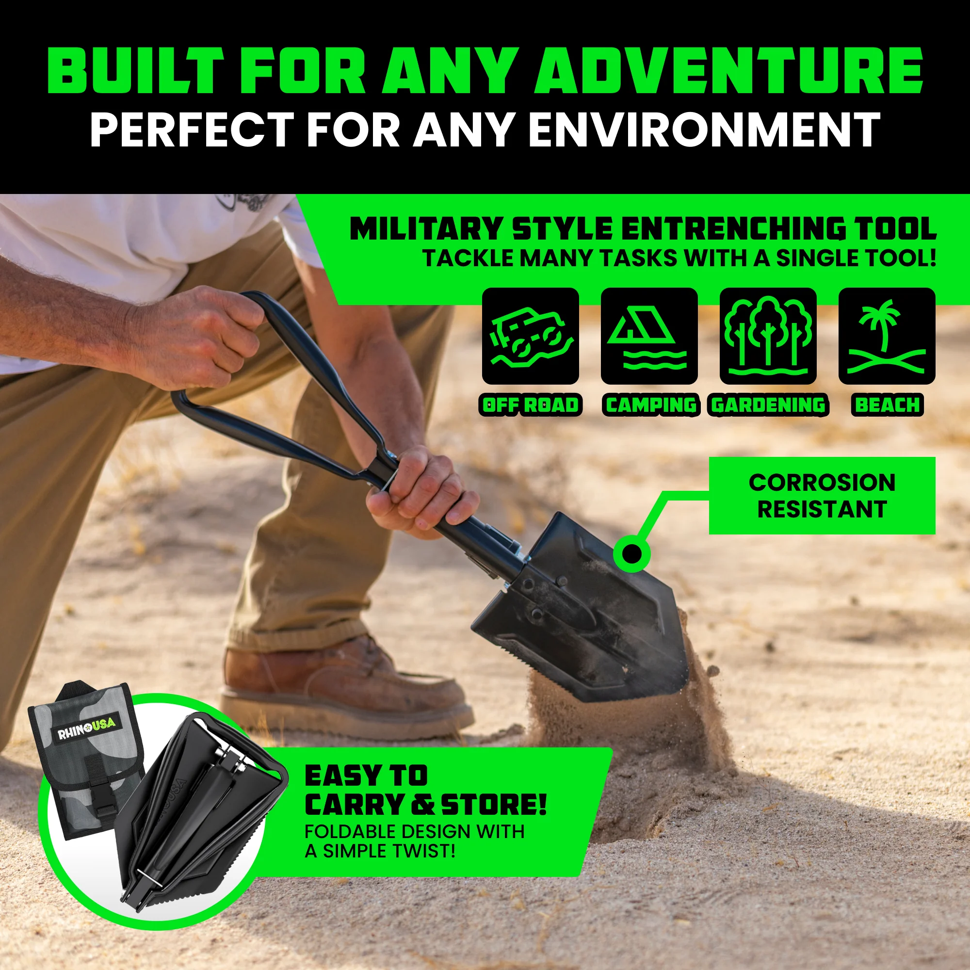 Folding Survival Shovel w/ Pick - Image 28