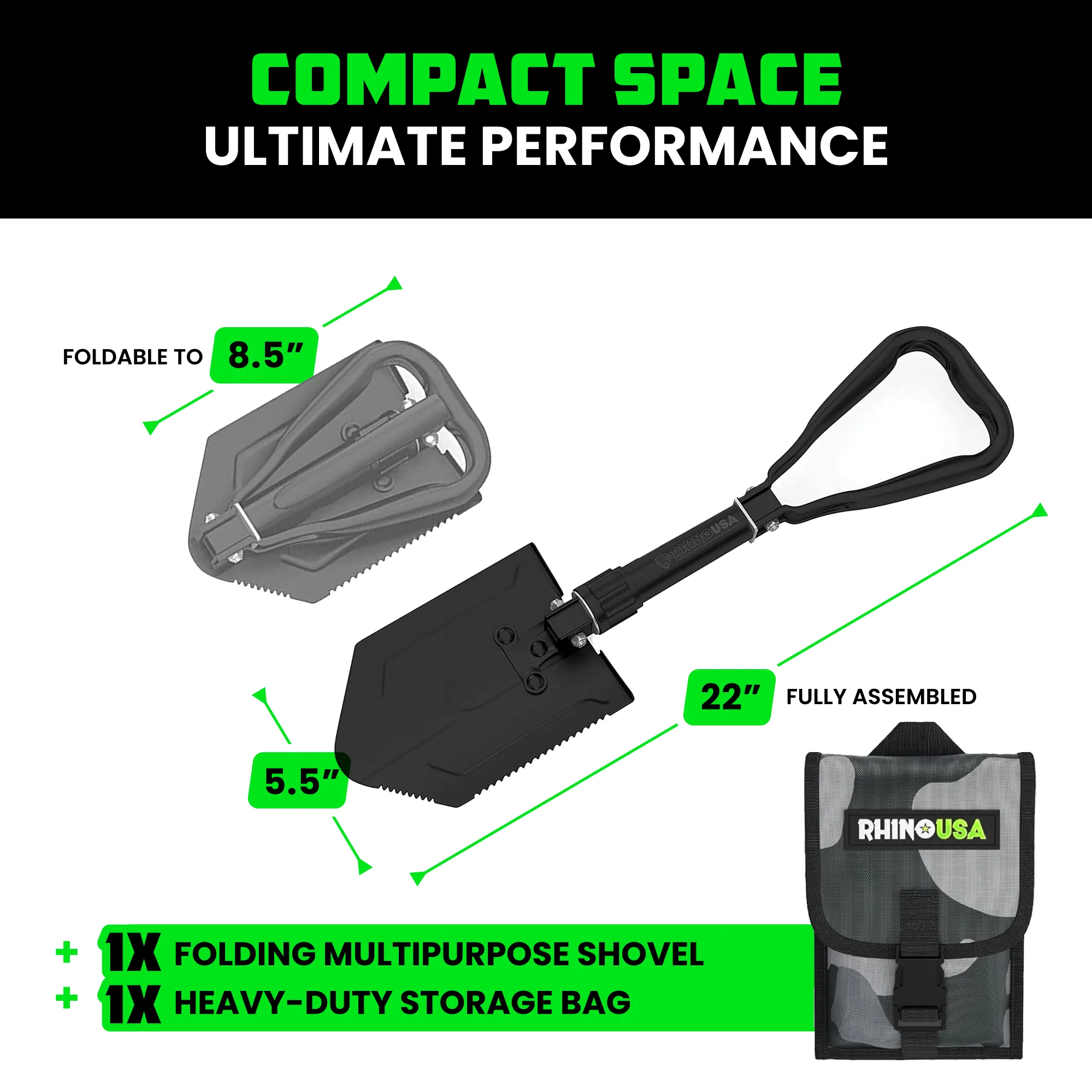 Folding Survival Shovel w/ Pick - Image 5