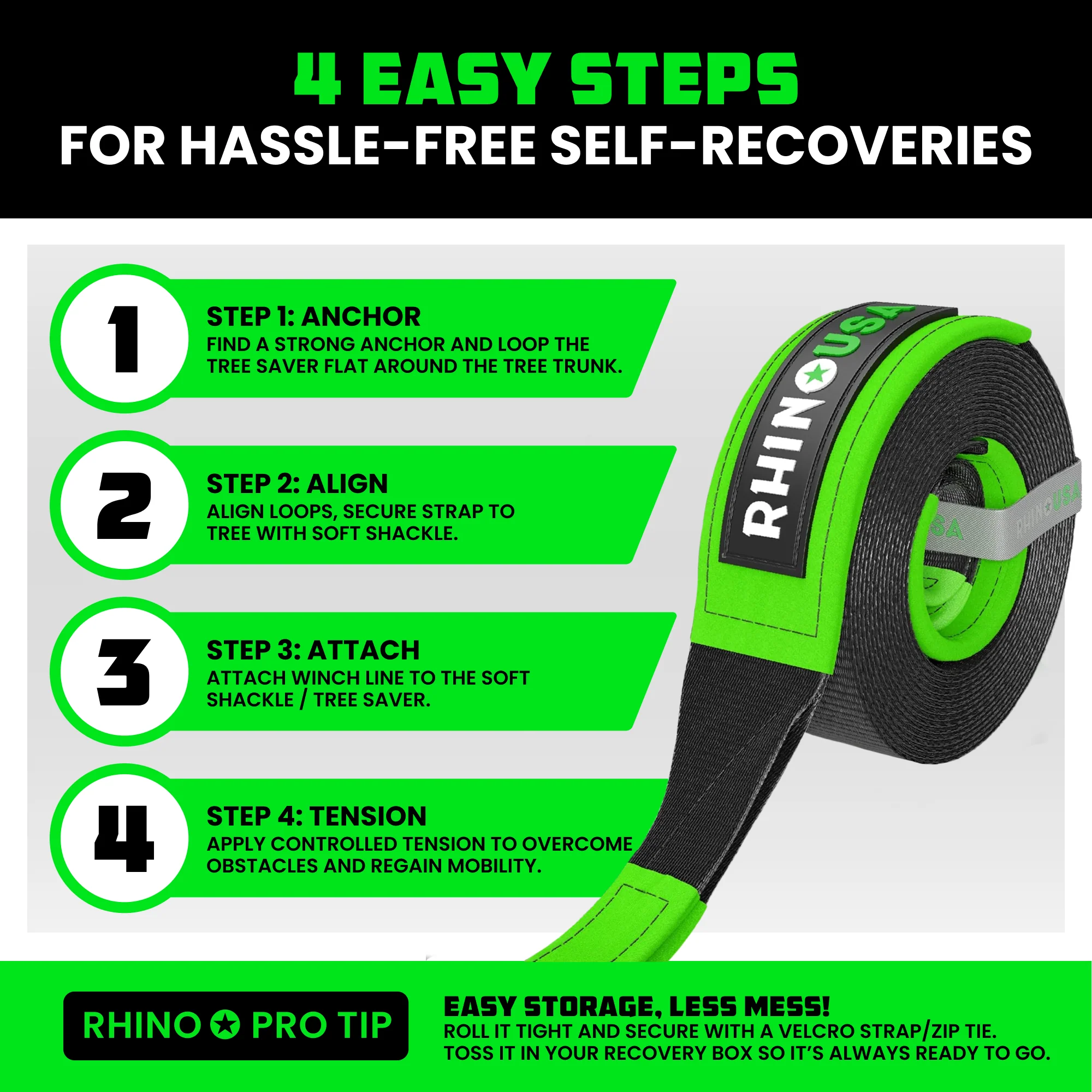 3" x 8' Recovery Tree Saver Strap - Image 10