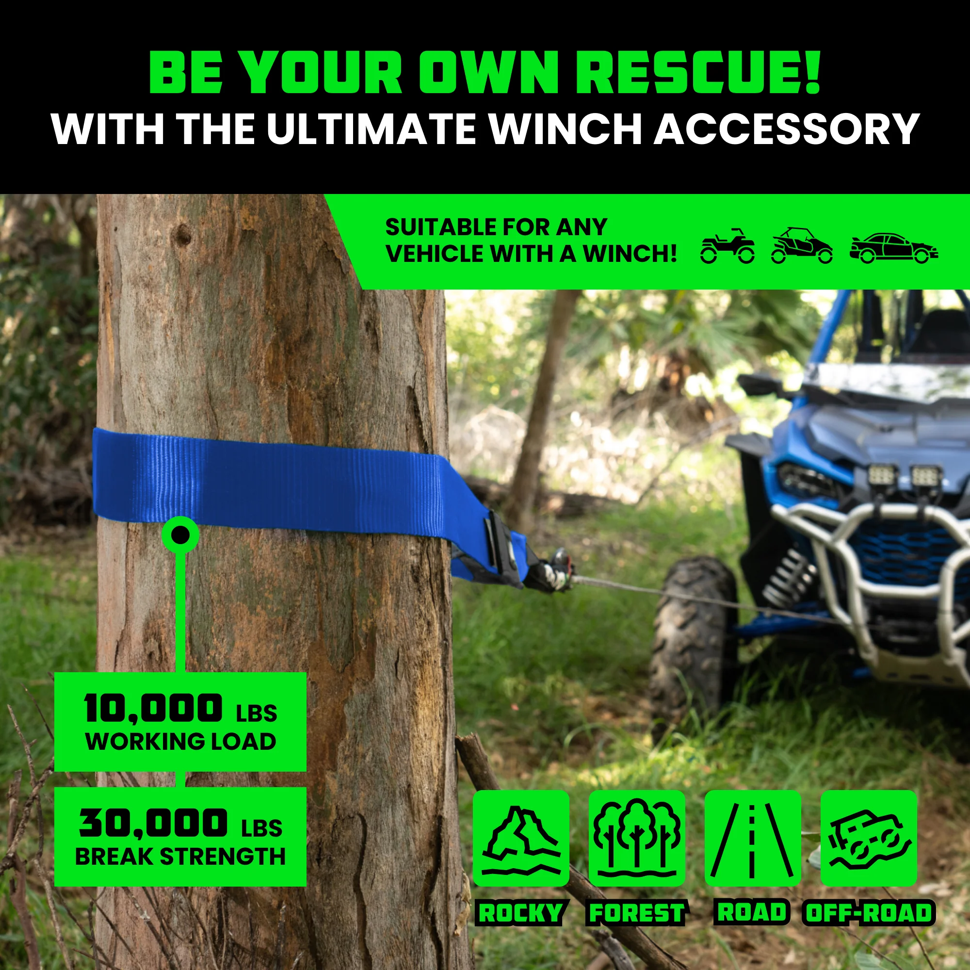 3" x 8' Recovery Tree Saver Strap - Image 22
