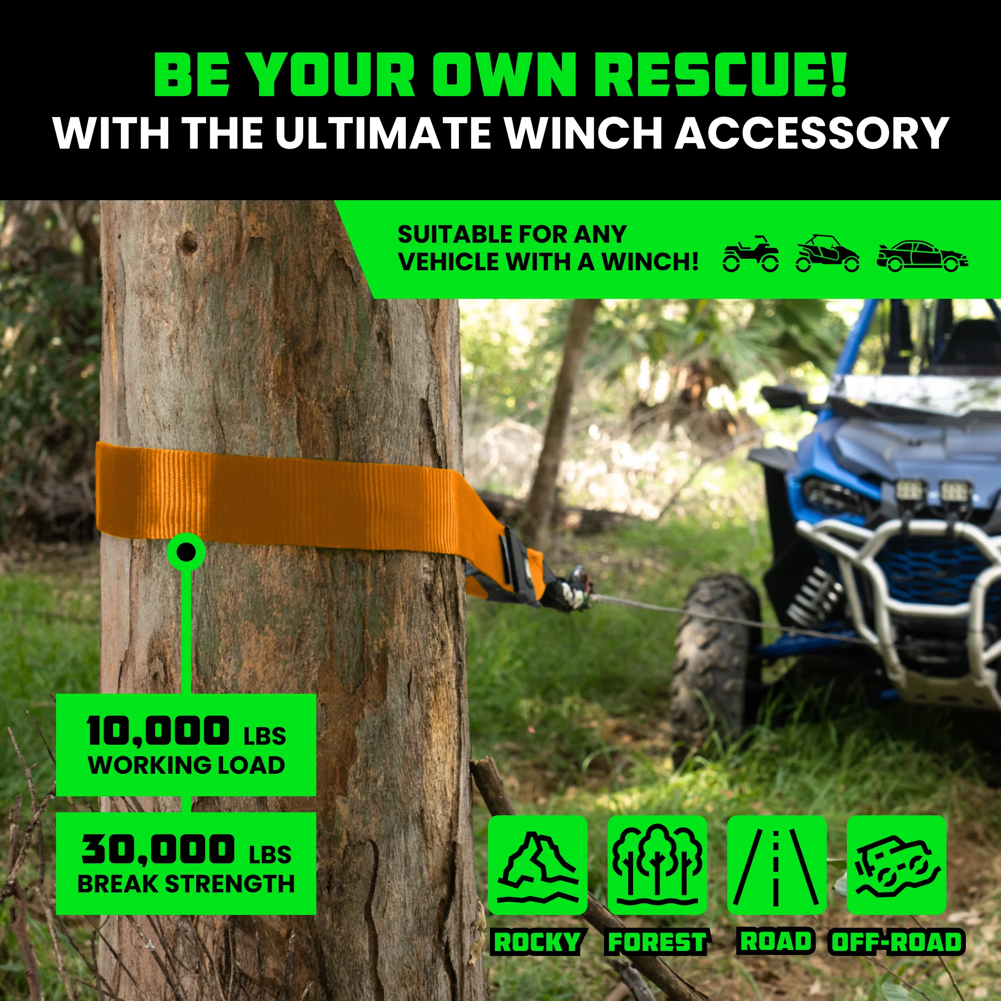 3" x 8' Recovery Tree Saver Strap - Image 27