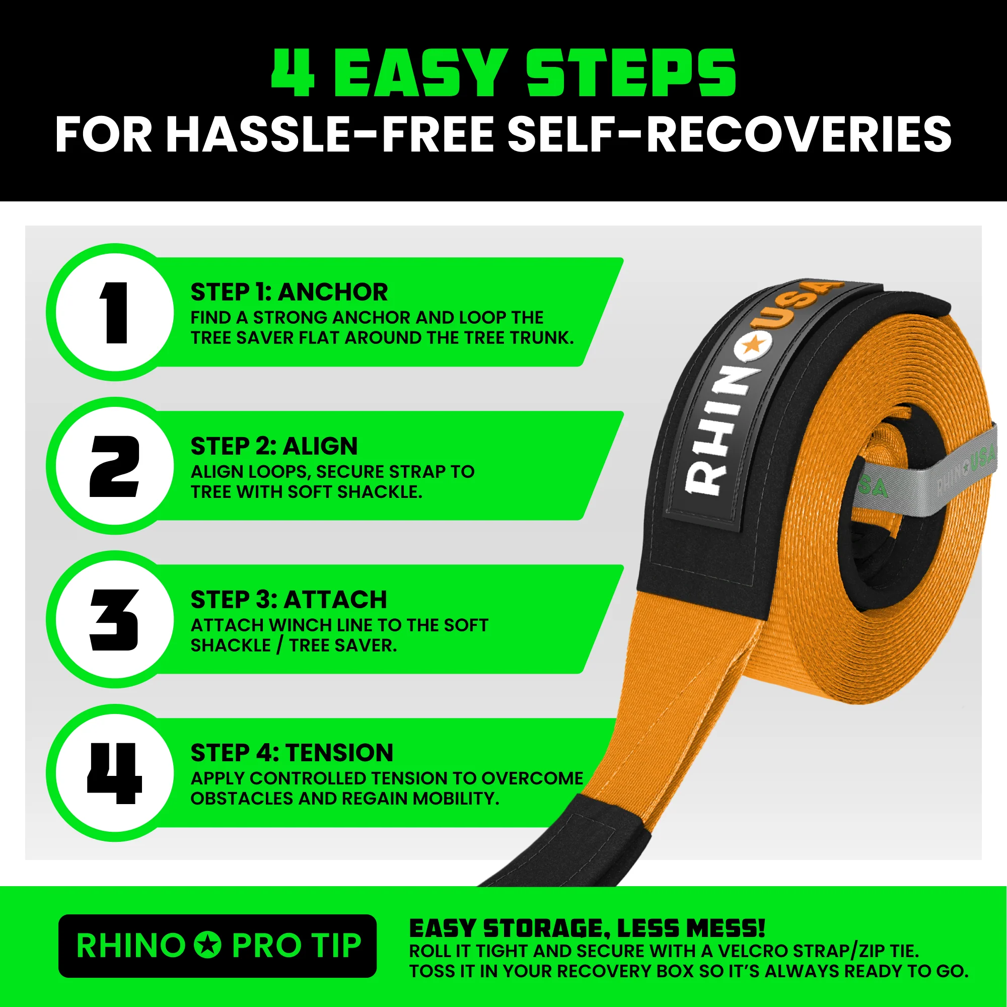 3" x 8' Recovery Tree Saver Strap - Image 30