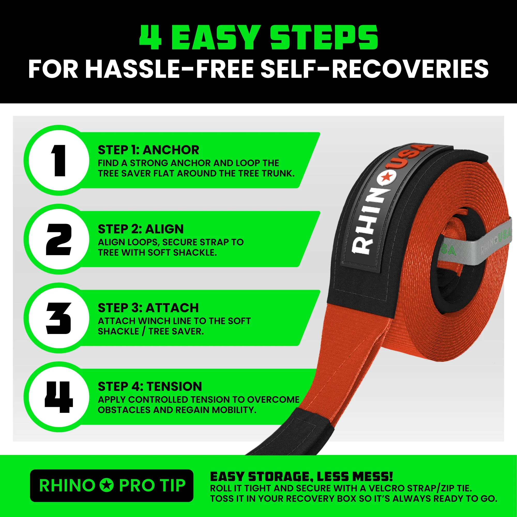 3" x 8' Recovery Tree Saver Strap - Image 36