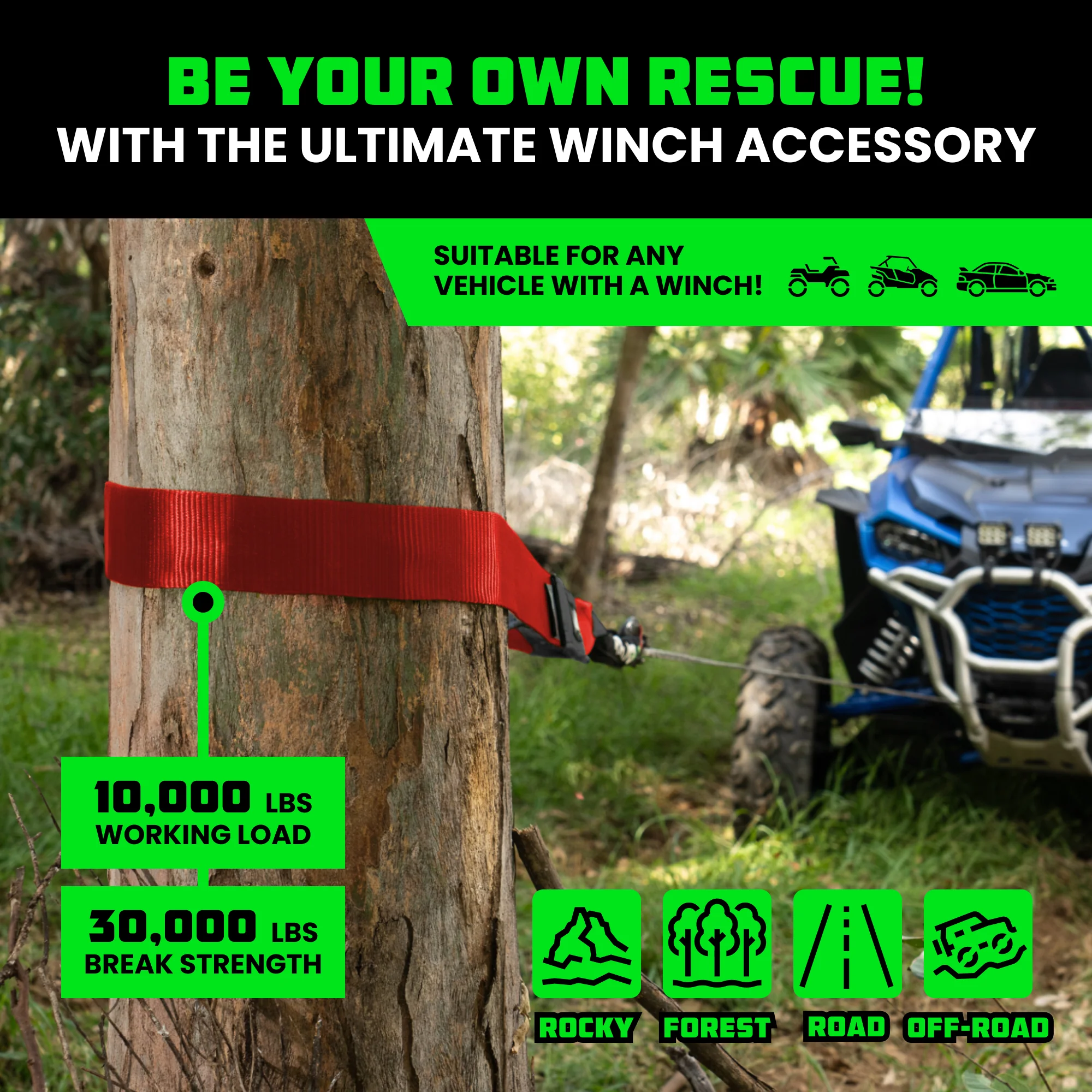 3" x 8' Recovery Tree Saver Strap - Image 37