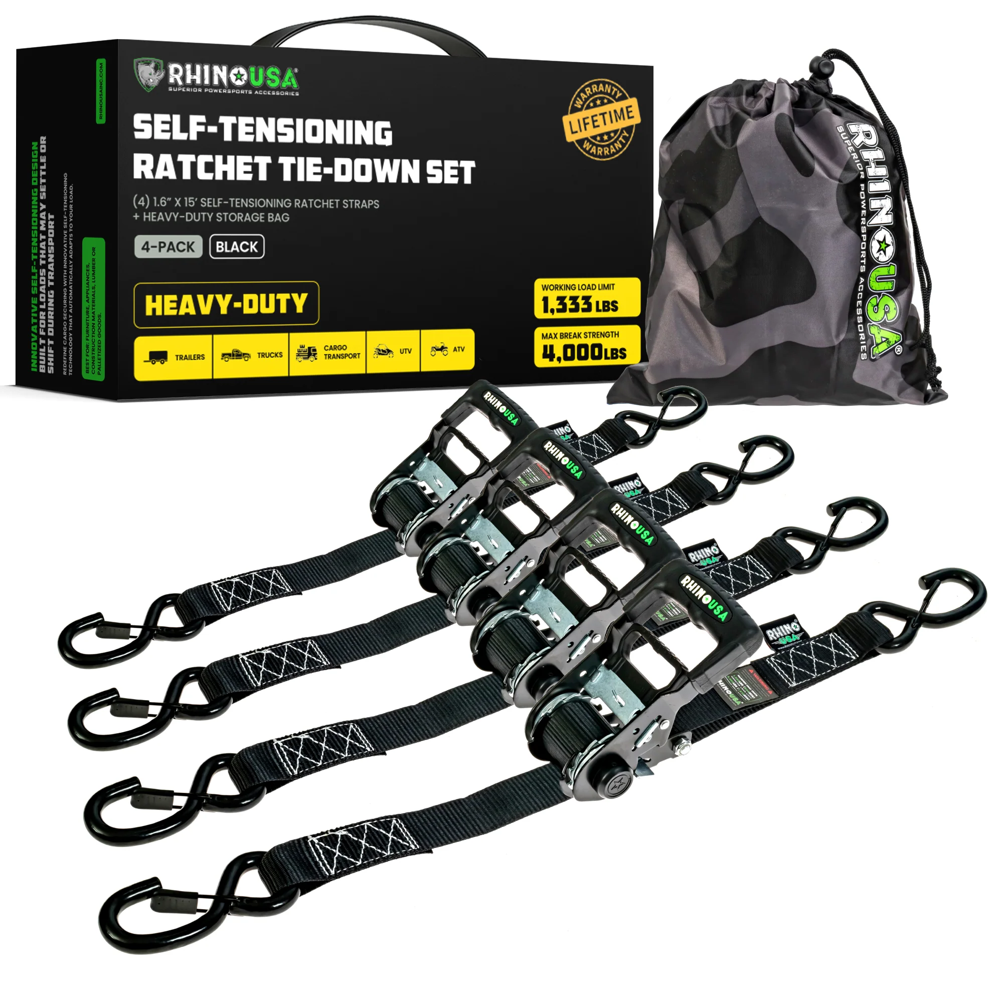 1.6" Self-Tensioning Ratchet Straps - Image 20