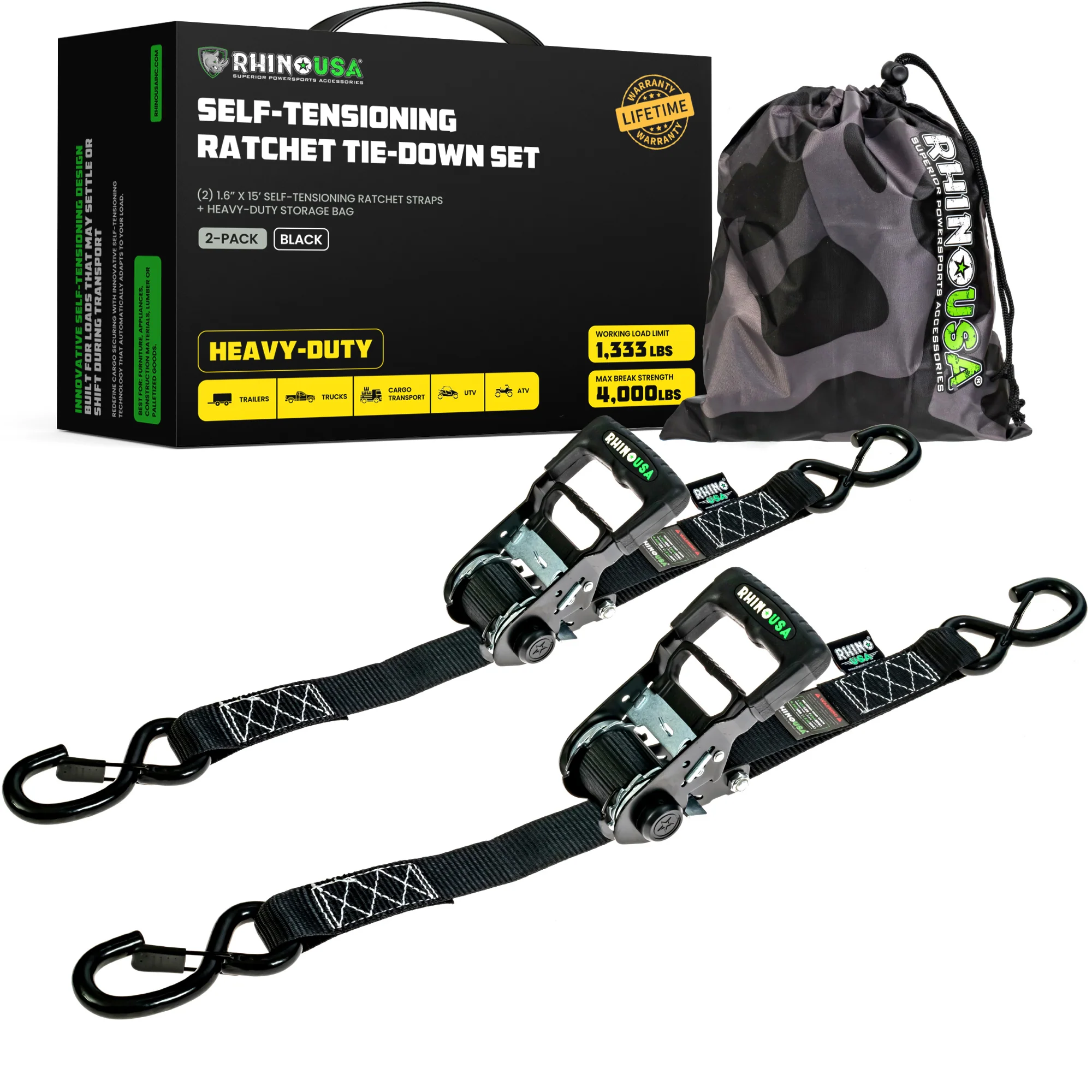 1.6" Self-Tensioning Ratchet Straps - Image 27