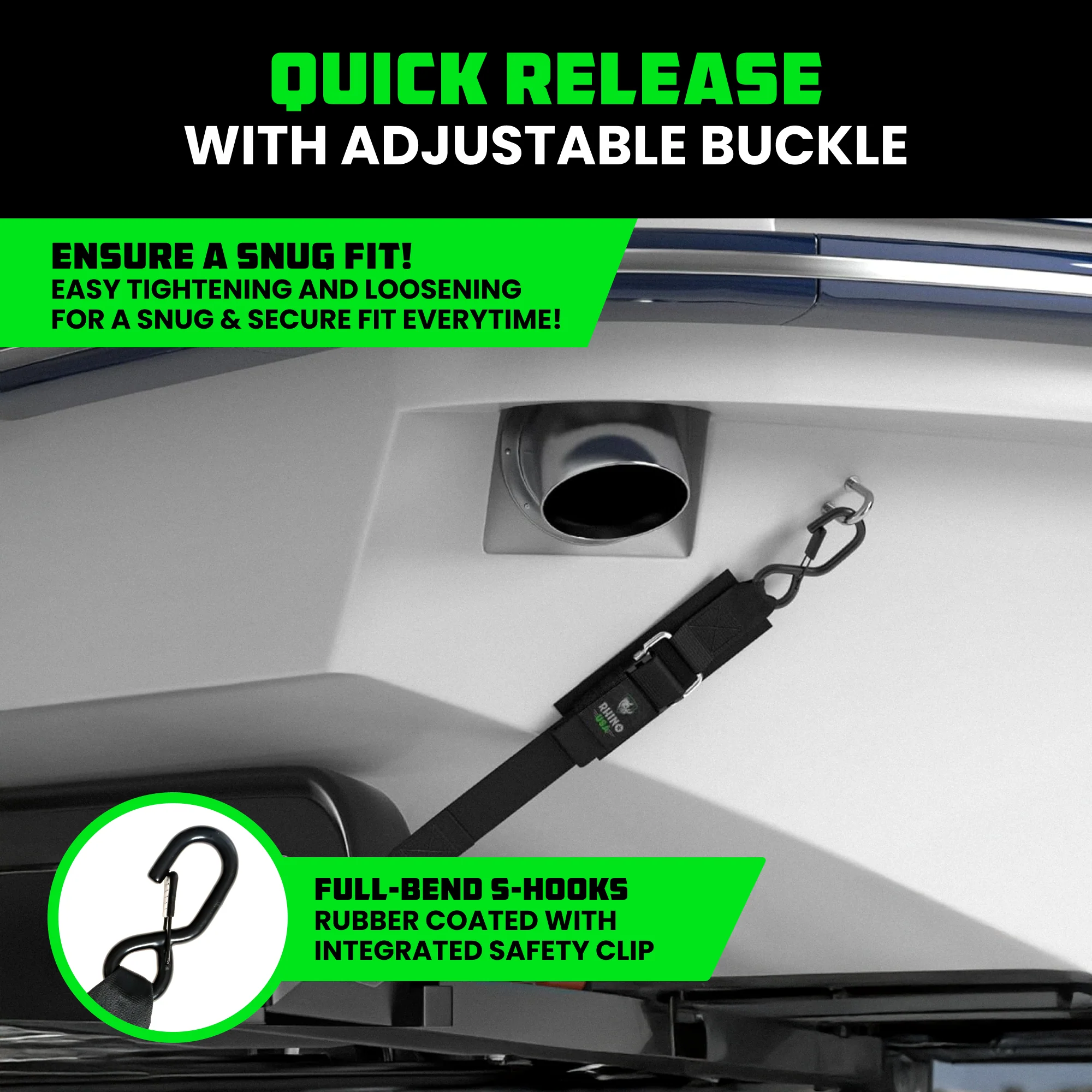 2" x 4' Transom Tie-Down Straps - Image 5